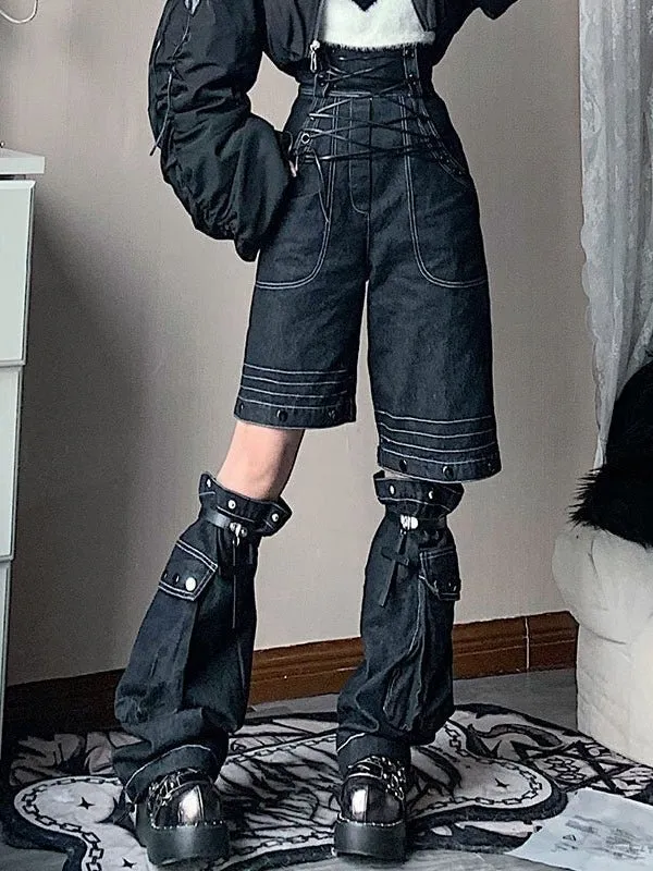 Lace-up Suspenders Jeans【s0000000301】