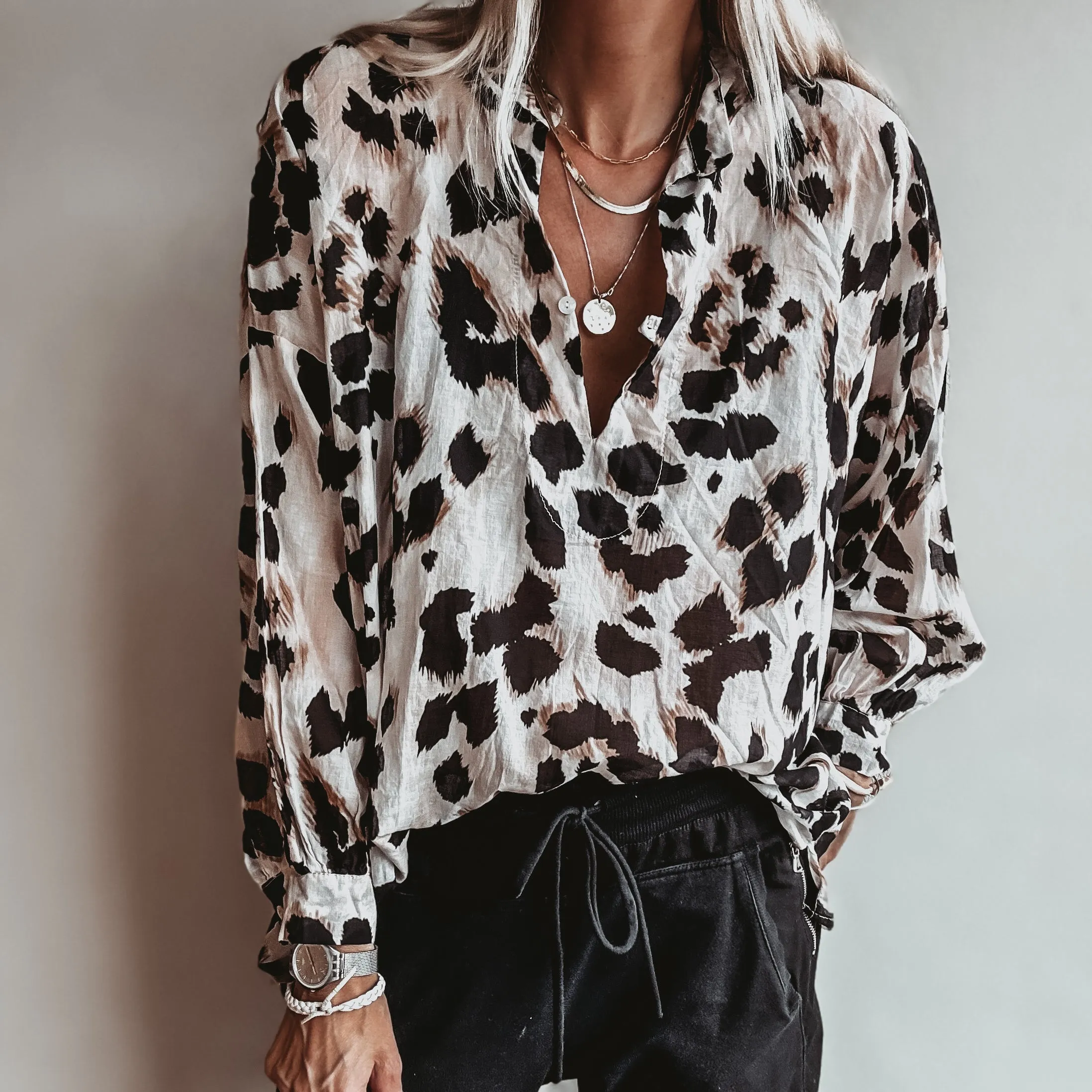 Leopard Mirabalono pattern blouse *NEW*