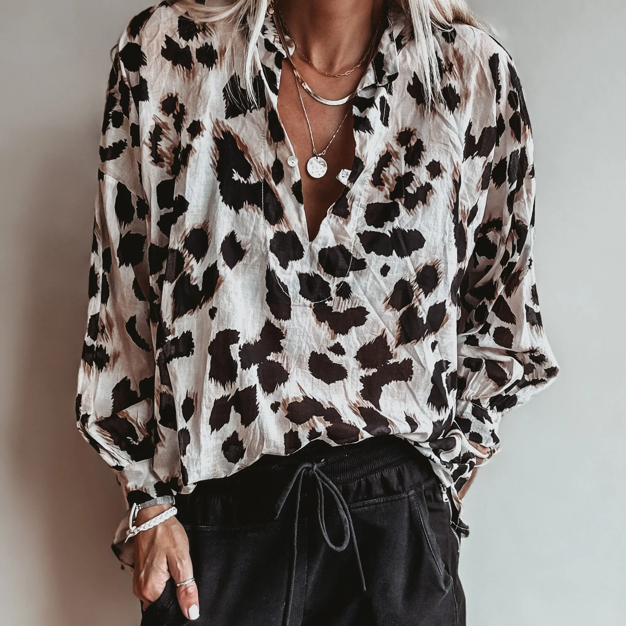 Leopard Mirabalono pattern blouse *NEW*