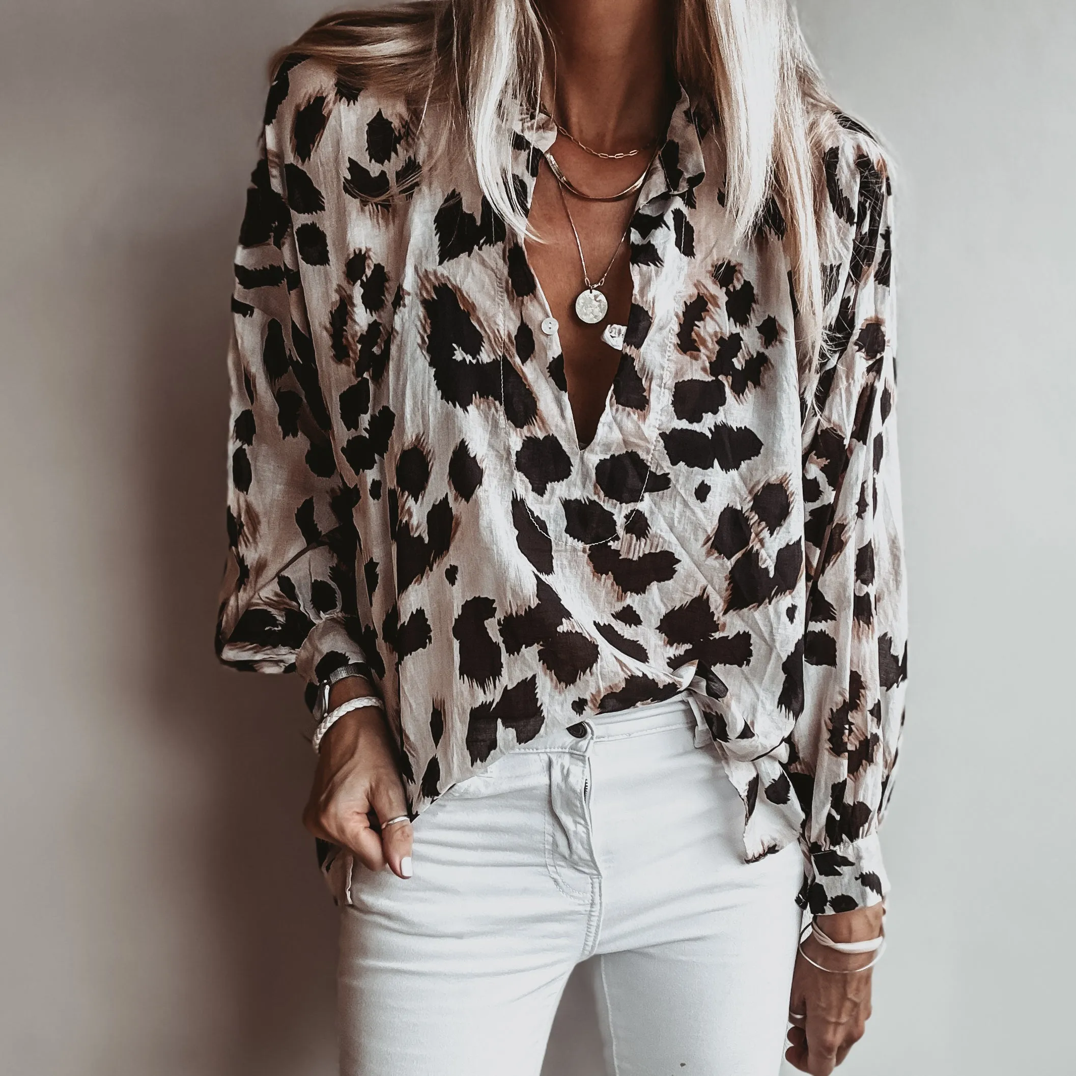 Leopard Mirabalono pattern blouse *NEW*