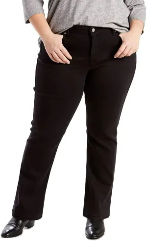 Levi's Women's Plus-Size 414 Classic Straight Jeans, Soft Black, 39 (US 24) R