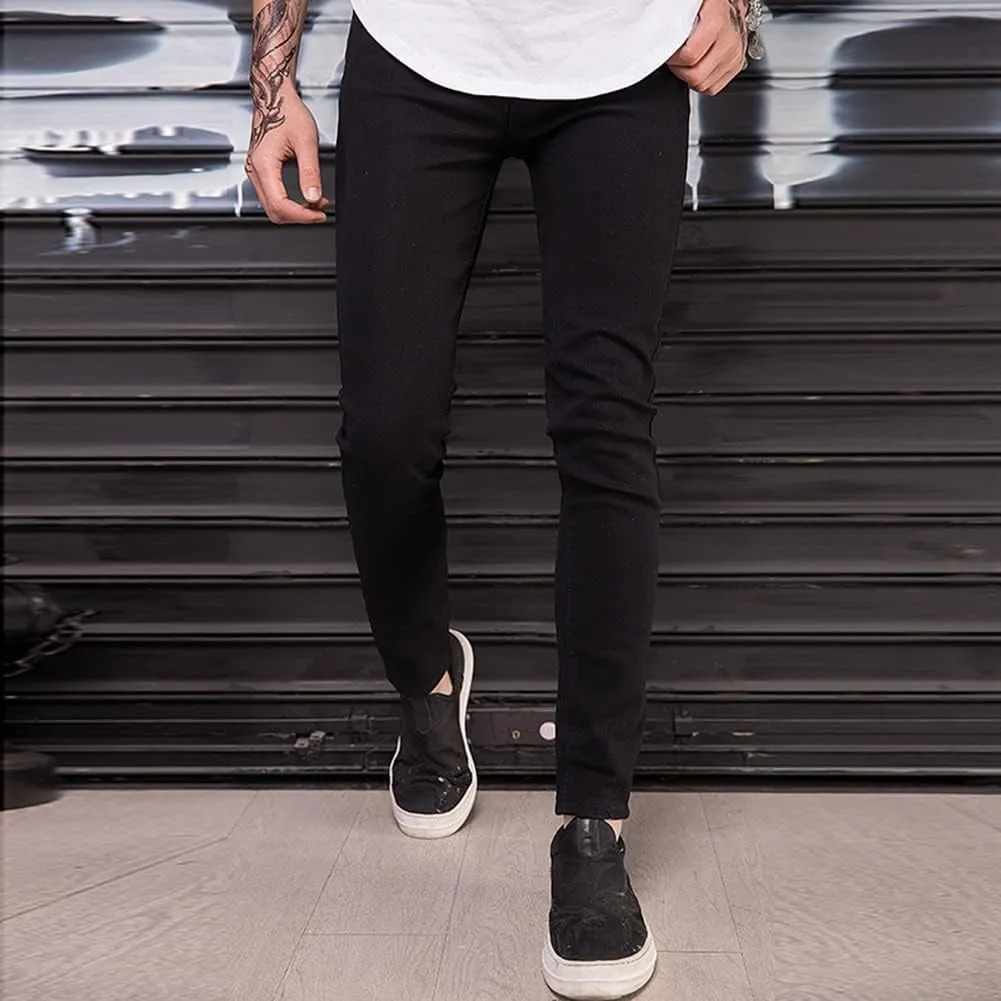LONGBIDA Men's Slim Fit Ripped Stretch Skinny Jeans for Men, Distressed Tapered Leg Fashion Pants