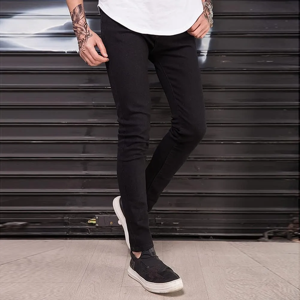 LONGBIDA Men's Slim Fit Ripped Stretch Skinny Jeans for Men, Distressed Tapered Leg Fashion Pants