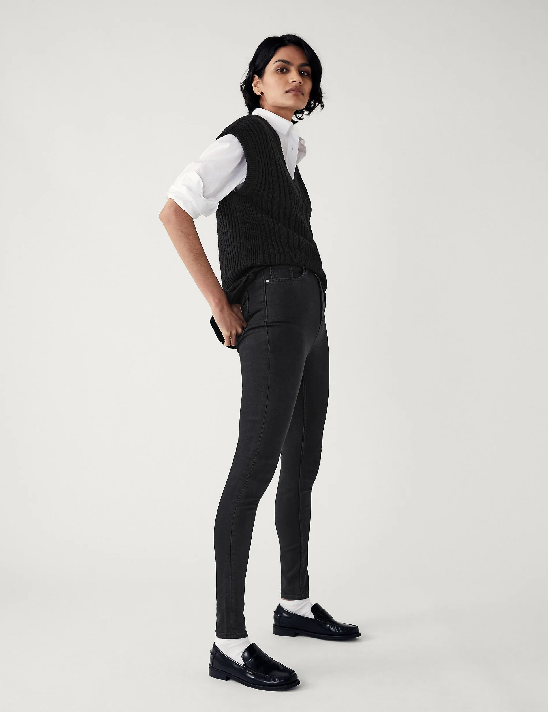 Marks & Spencer Ivy Supersoft High Waist Skinny Jeans, Black