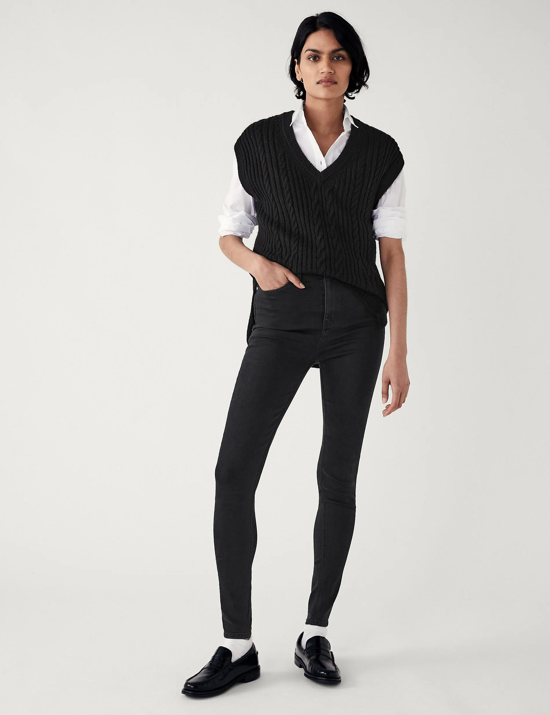 Marks & Spencer Ivy Supersoft High Waist Skinny Jeans, Black