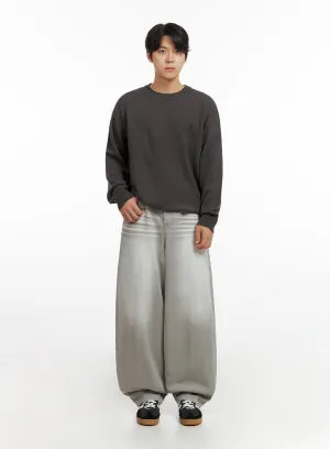 Men's Loose Fit Baggy Jeans (Gray) IG409