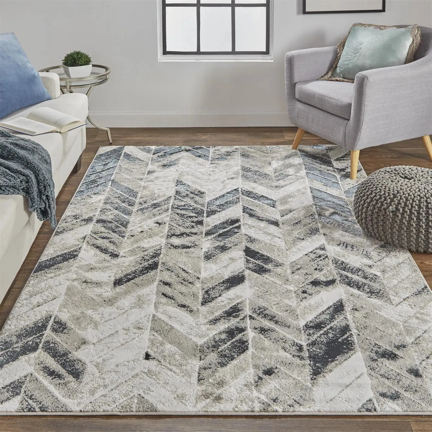 Micah 6943048F Black/Grey Rug