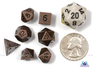 Mini Ancient Copper | Distressed Metal Dice Set (7)