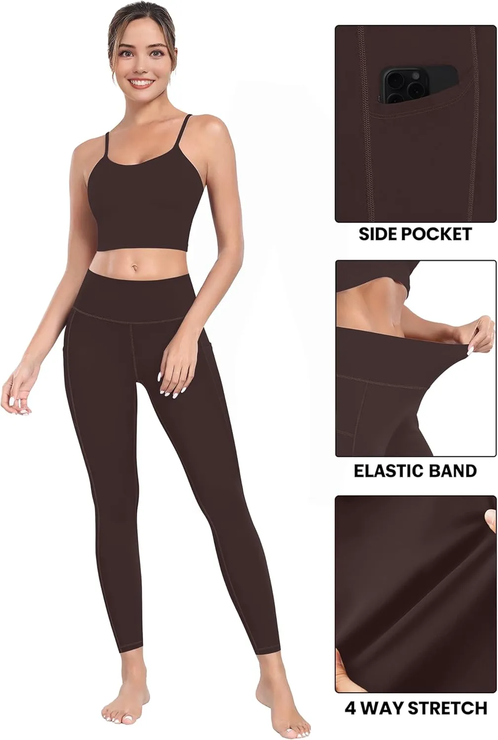 MIRITY High Waist Yoga Leggings with Pockets for Women - Buttery Soft Workout Stretchy Yoga Pants Pack of 1
