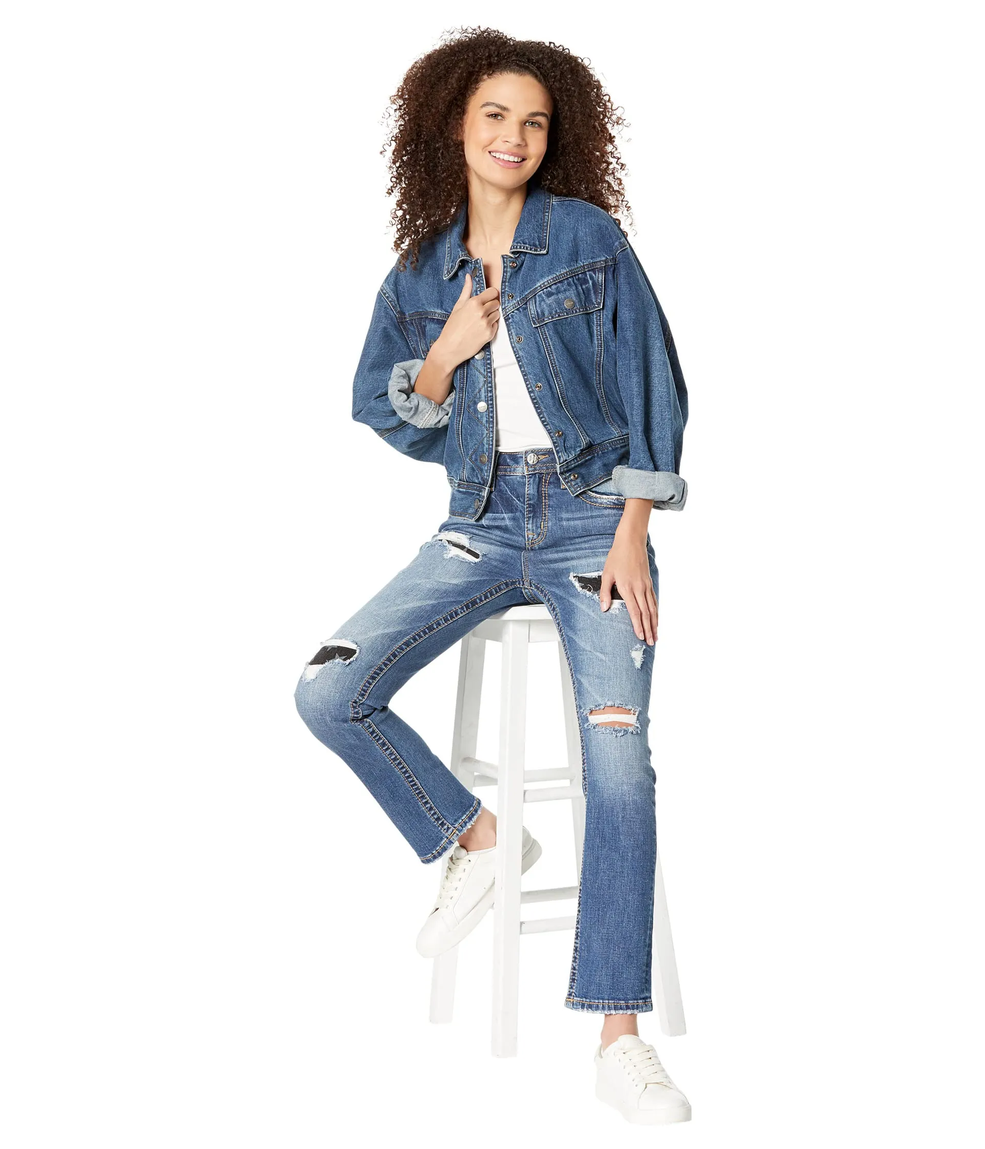 Miss Me High-Rise Slim Straight Jeans in Dark Blue