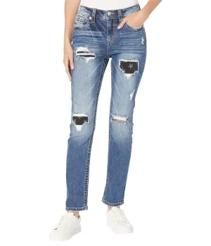 Miss Me High-Rise Slim Straight Jeans in Dark Blue
