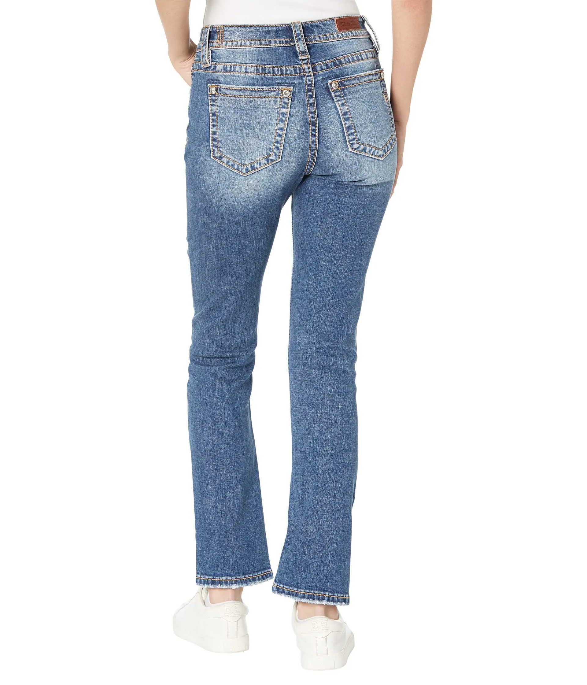 Miss Me High-Rise Slim Straight Jeans in Dark Blue