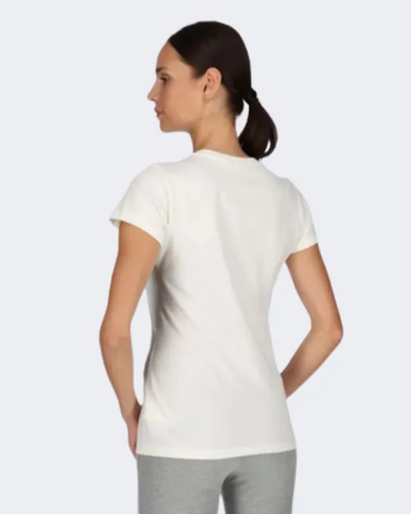 New Balance Essentials Stacked Logo Women Lifestyle T-Shirt White/Purple Wt91546-Mlt