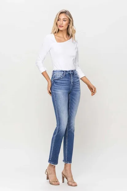 Oklahoma High Rise Slim Straight Denim