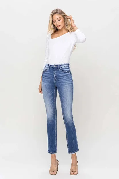 Oklahoma High Rise Slim Straight Denim