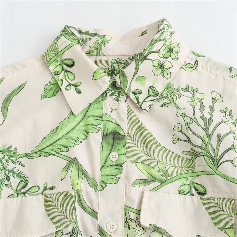 Pre Order:  Printed Short-Sleeved Printed Strap Midi Dress