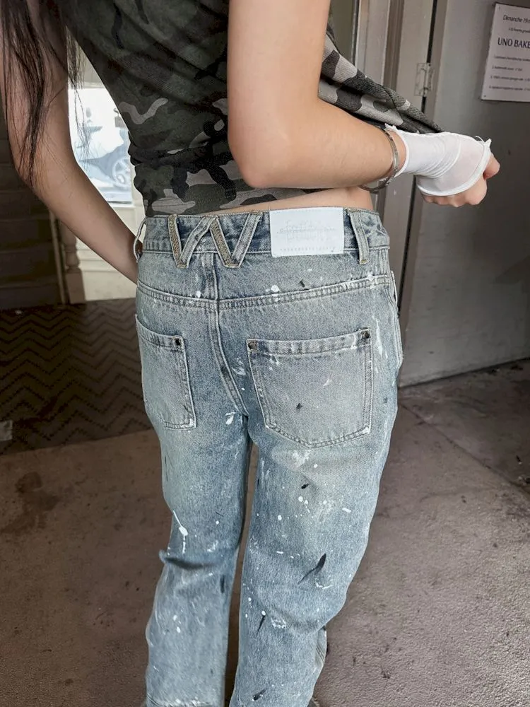 Punk Street Fermented Wash Splash Art Jeans【s0000009574】