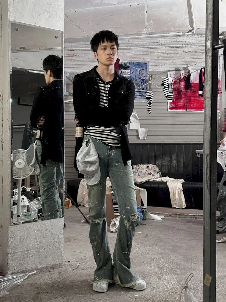 Punk Street Fermented Wash Splash Art Jeans【s0000009574】