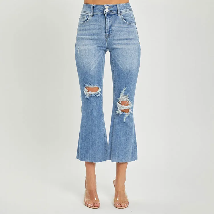 Risen Jeans High Rise Crop Flare