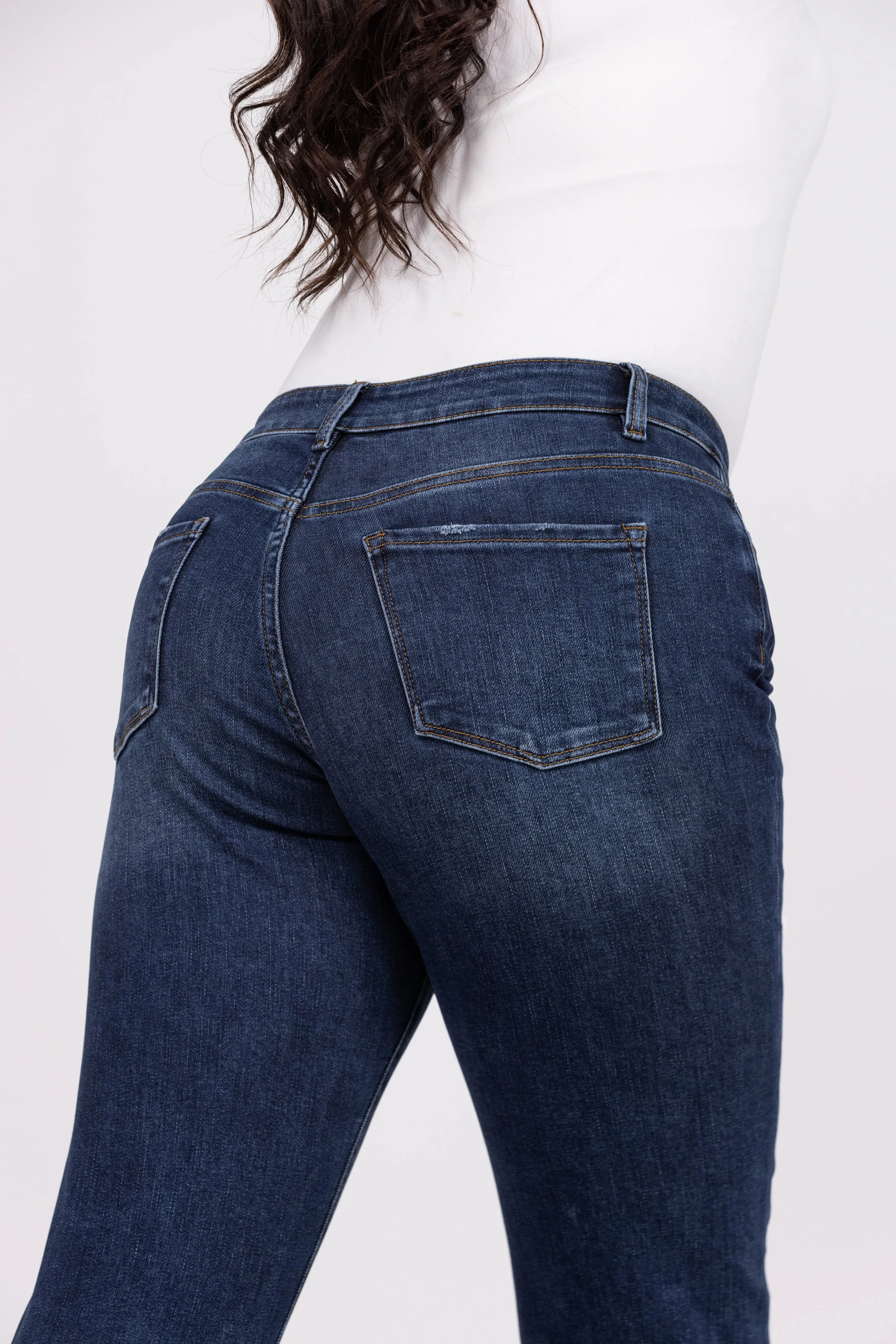 Stop Pretending from Lovervet: Mid-Rise Relaxed Bootcut Denim