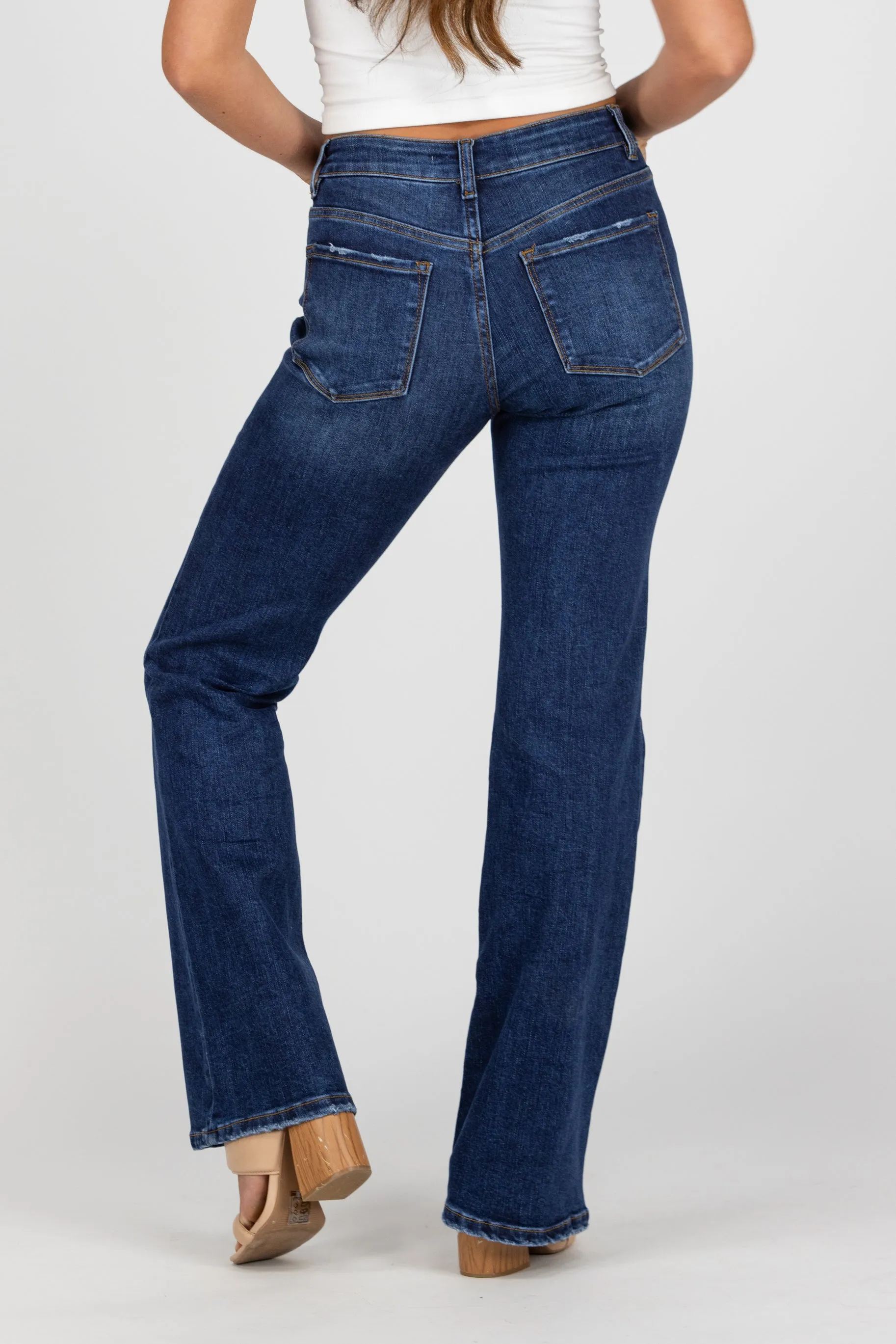 Stop Pretending from Lovervet: Mid-Rise Relaxed Bootcut Denim