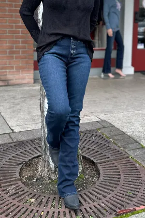 Suki Mid Rise Exposed Button-Fly Slim Bootcut Jean by Silver Jeans