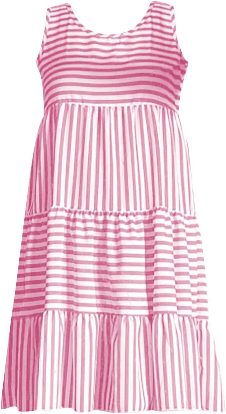 Summer Dresses for Women Adjustable Spaghetti Strap Beach Vacation Casual Cute Sundresses Layered Halter Dress S-2XL