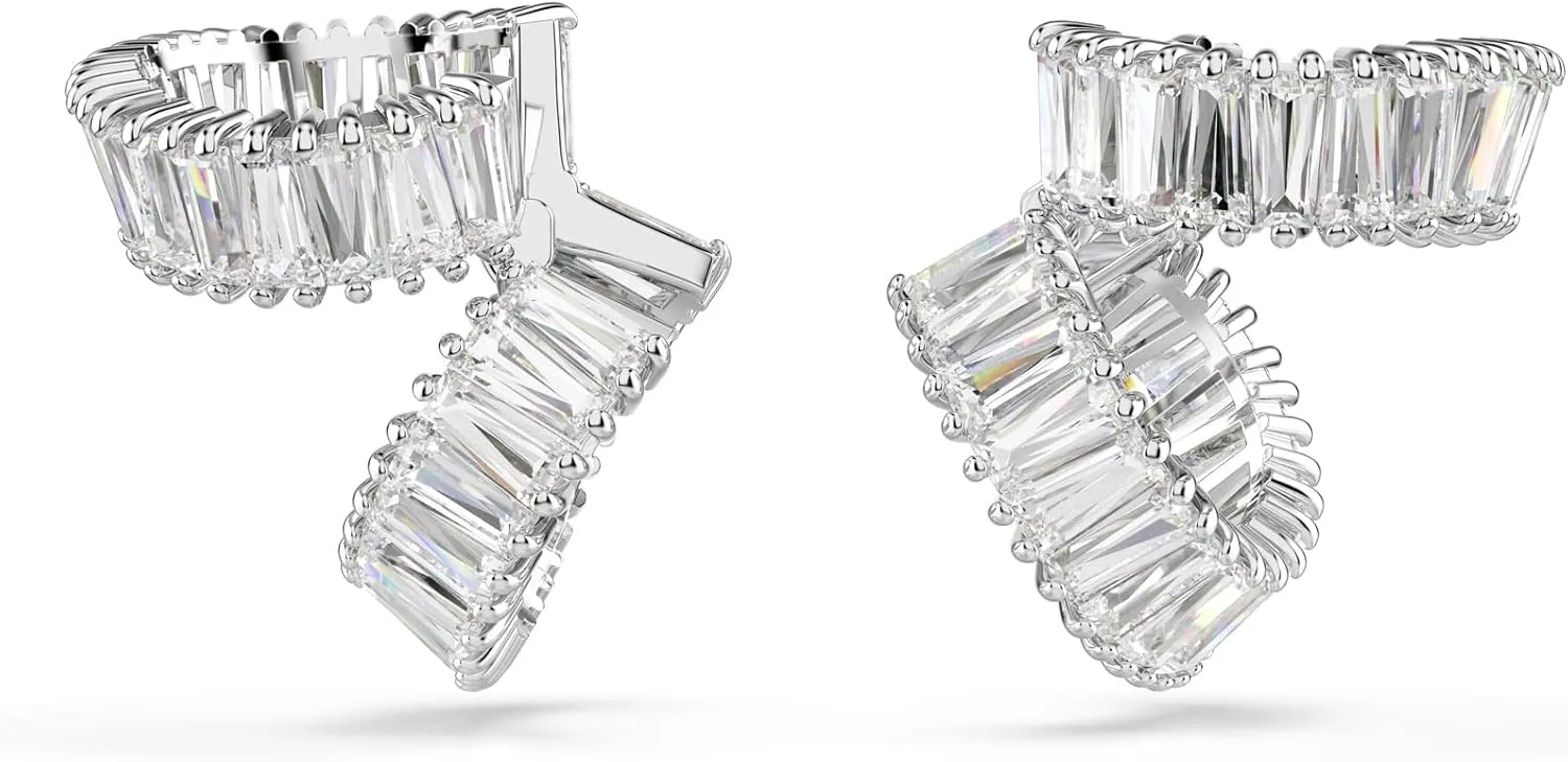 Swarovski Ariana Grande Earrings Jewelry Collection, Clear Crystal & Pearls, Rhodium Finish