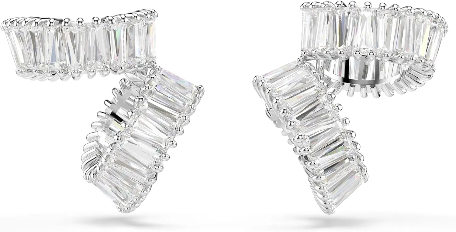 Swarovski Ariana Grande Earrings Jewelry Collection, Clear Crystal & Pearls, Rhodium Finish