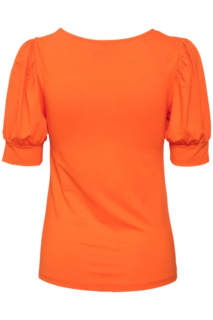 SWEETHEART NECKLINE SHORT SLEEVE TOP