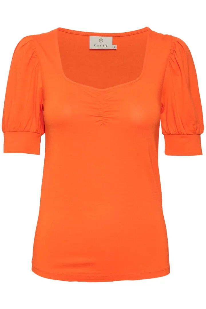 SWEETHEART NECKLINE SHORT SLEEVE TOP