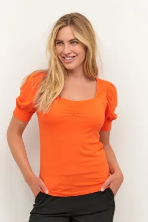 SWEETHEART NECKLINE SHORT SLEEVE TOP