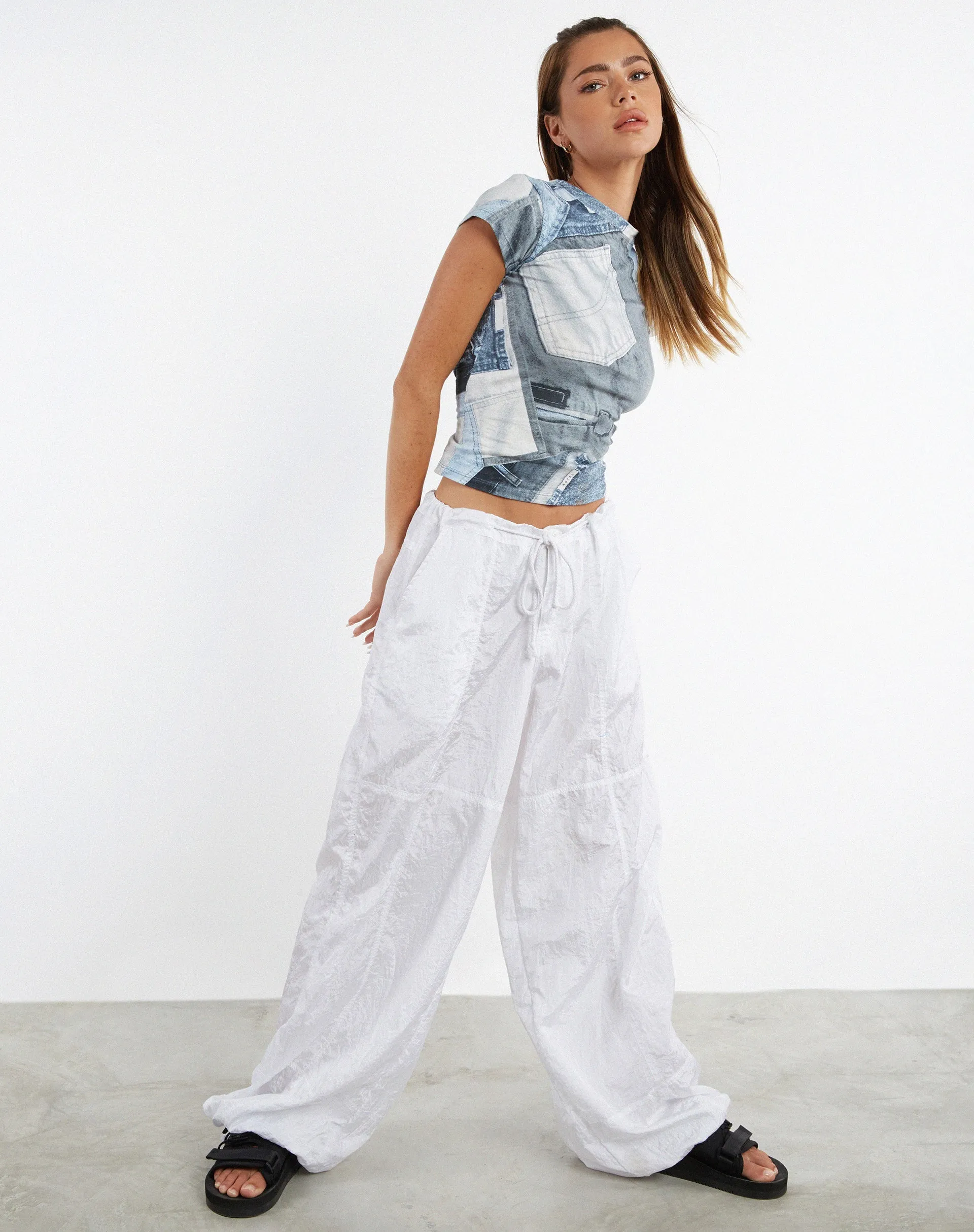 Tiona Top in Denim Pocket