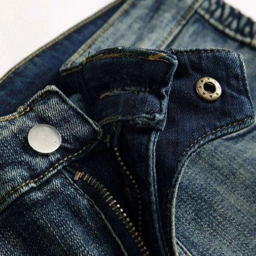 Vintage blue men's biker jeans