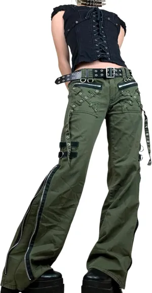 Women Vintage Baggy Jeans Grunge Gothic Tripp Pants Punk Goth Wide Leg Denim Pants Y2k Loose Casual Jeans Streetwear