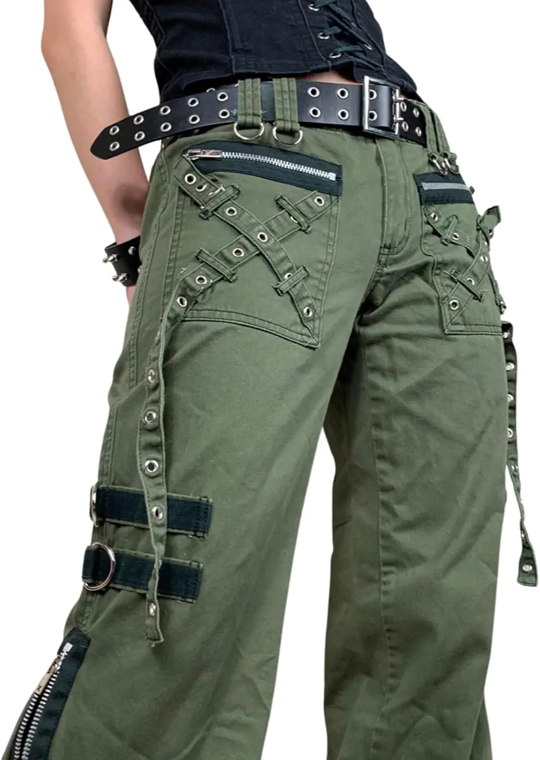 Women Vintage Baggy Jeans Grunge Gothic Tripp Pants Punk Goth Wide Leg Denim Pants Y2k Loose Casual Jeans Streetwear