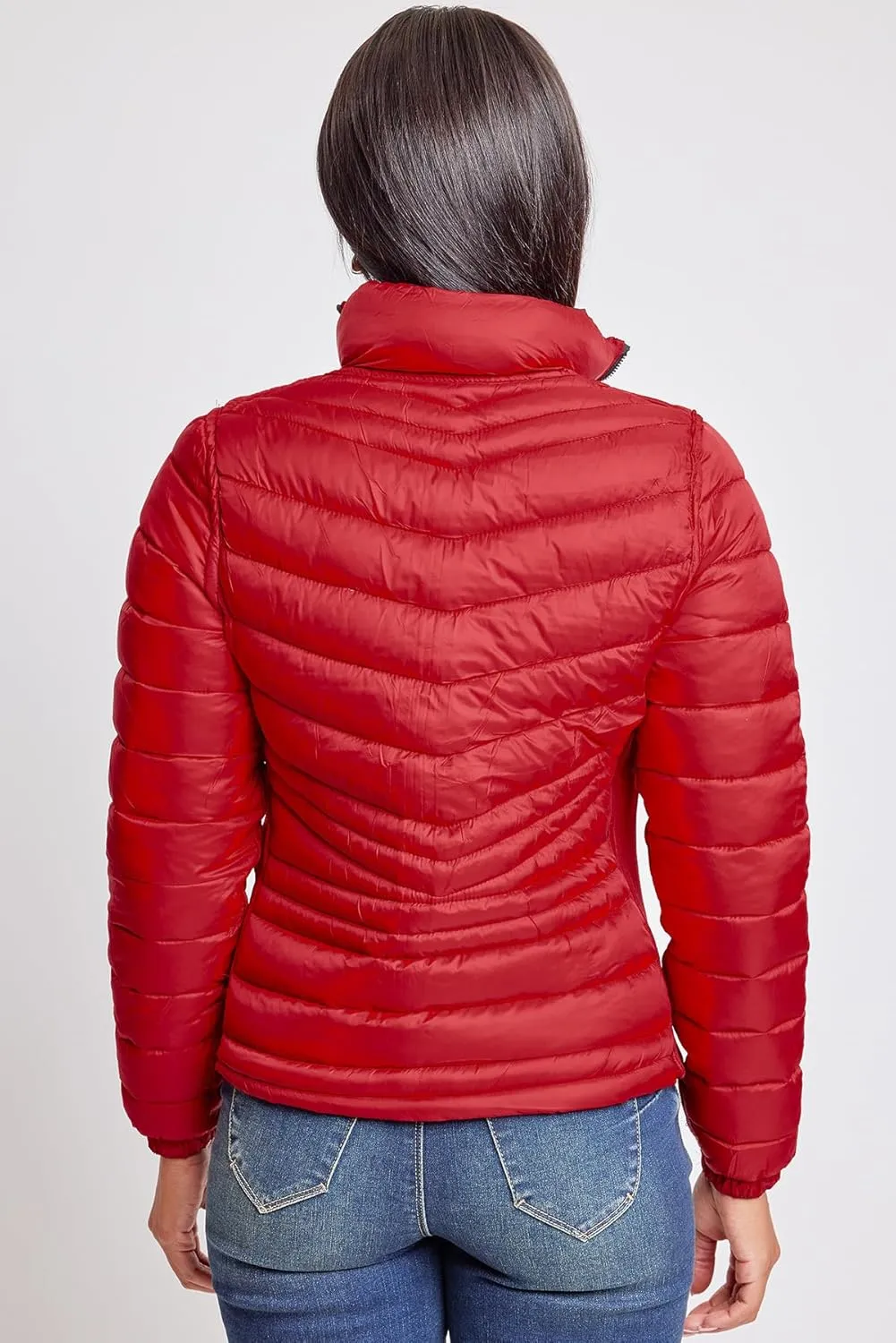 YMI Jeans Women's Winter Reversible Fitted Puffer Jacket